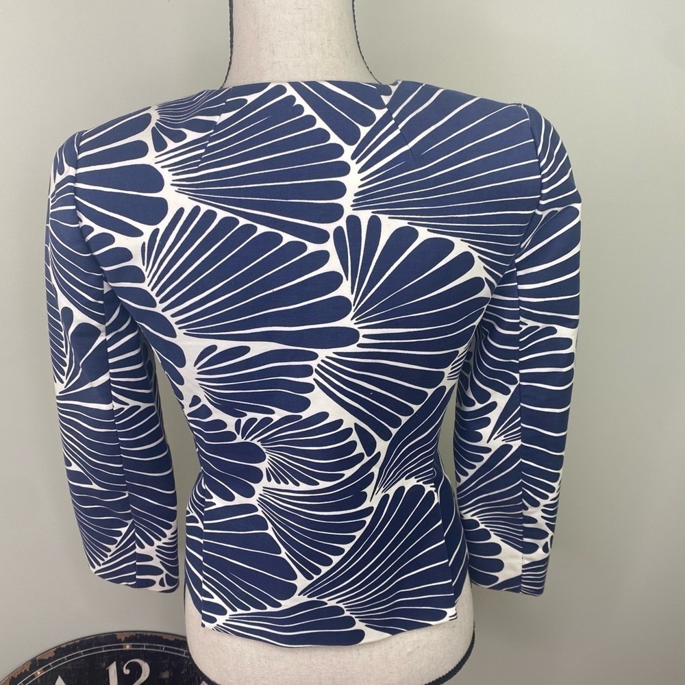 J.Crew blue white fanfare blazer separate double breasted jacket size 2 - Picture 7 of 12